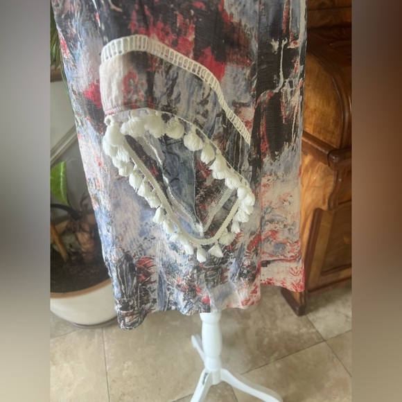 Urban Mangoz ladies, large pullover, top tassel sleeves and front colorful - Picture 5 of 12